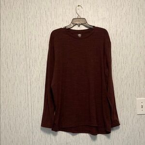 Athletic Works Men's XL T-shirt Long Sleeve Shirt Dri works Maroon Color